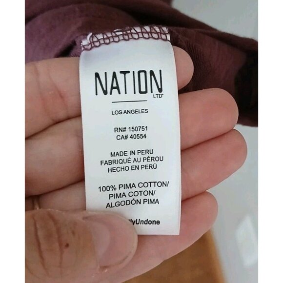 Nation LTD Loren Smocked Peasant Tee Reverse Slub - Picture 7 of 9